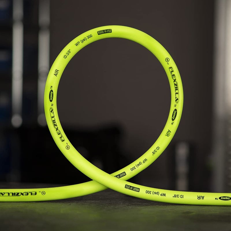 Flexzilla Air Hose, 1/2 in. x 50 ft., 1/2 in. MNPT Fittings, Heavy Duty, Lightweight, Hybrid, ZillaGreen - HFZ1250YW4 - Image 2